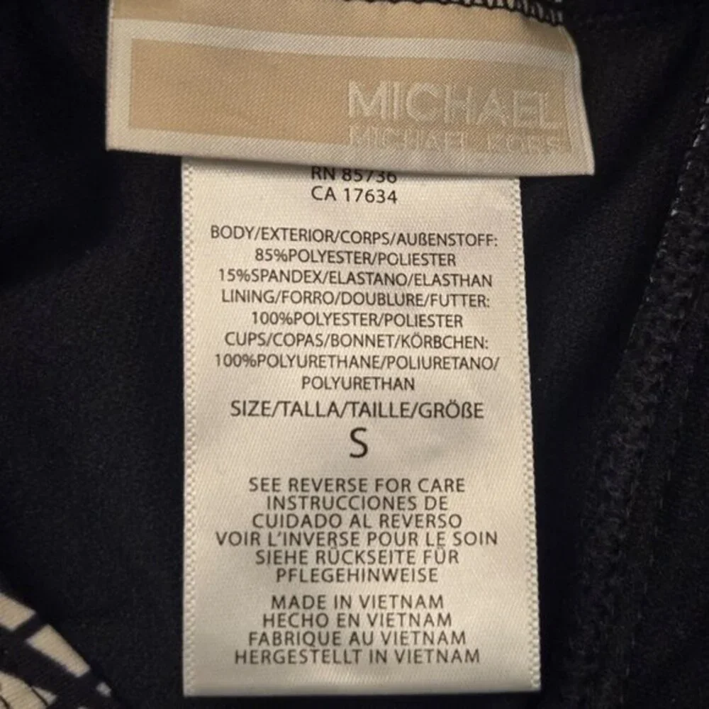 Michael Kors‎ Logo-Ring Tropical Leaf Print Halter Tankini Top S Swimwear NWT